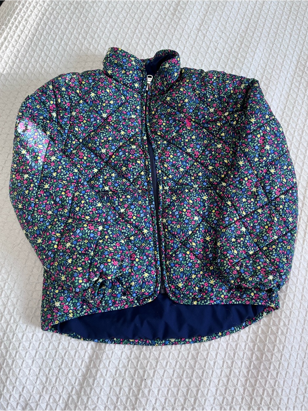 Polo by Ralph Lauren Navy Floral Quilted Puffer Jacket